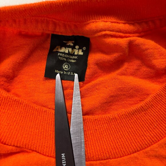 Vintage Matthews Studio Equipment Shirt Orange Sz M/L Film Audio Video Anvil - Picture 6 of 8